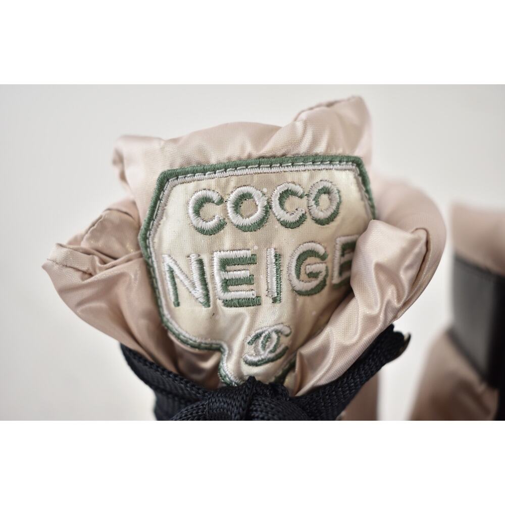 Chanel 18B Coco Neige Pink Black CC Logo Snow Winter Lace Up Tie Combat Boots 37 - Picture 7 of 16
